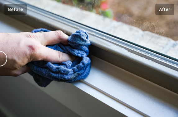 Screen and sill cleaning — after window cleaning (Okanagan)