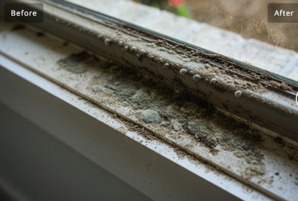 Screen and sill cleaning — before window cleaning (Okanagan)